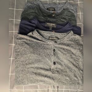 Banana Republic Men's Short Sleeve Linen Henley Bundle